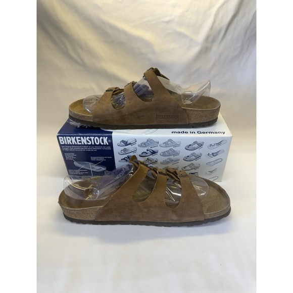 Birkenstock Shoes - Birkenstock Florida Soft Footbed Nubuck Mocha Sandals Womens 11 Mens 9 Slip On